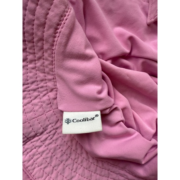 Coolibar Pink Sun Hat Floppy Wide Brim Ruffle Detail UPF 50+ Kids - Picture 2 of 4